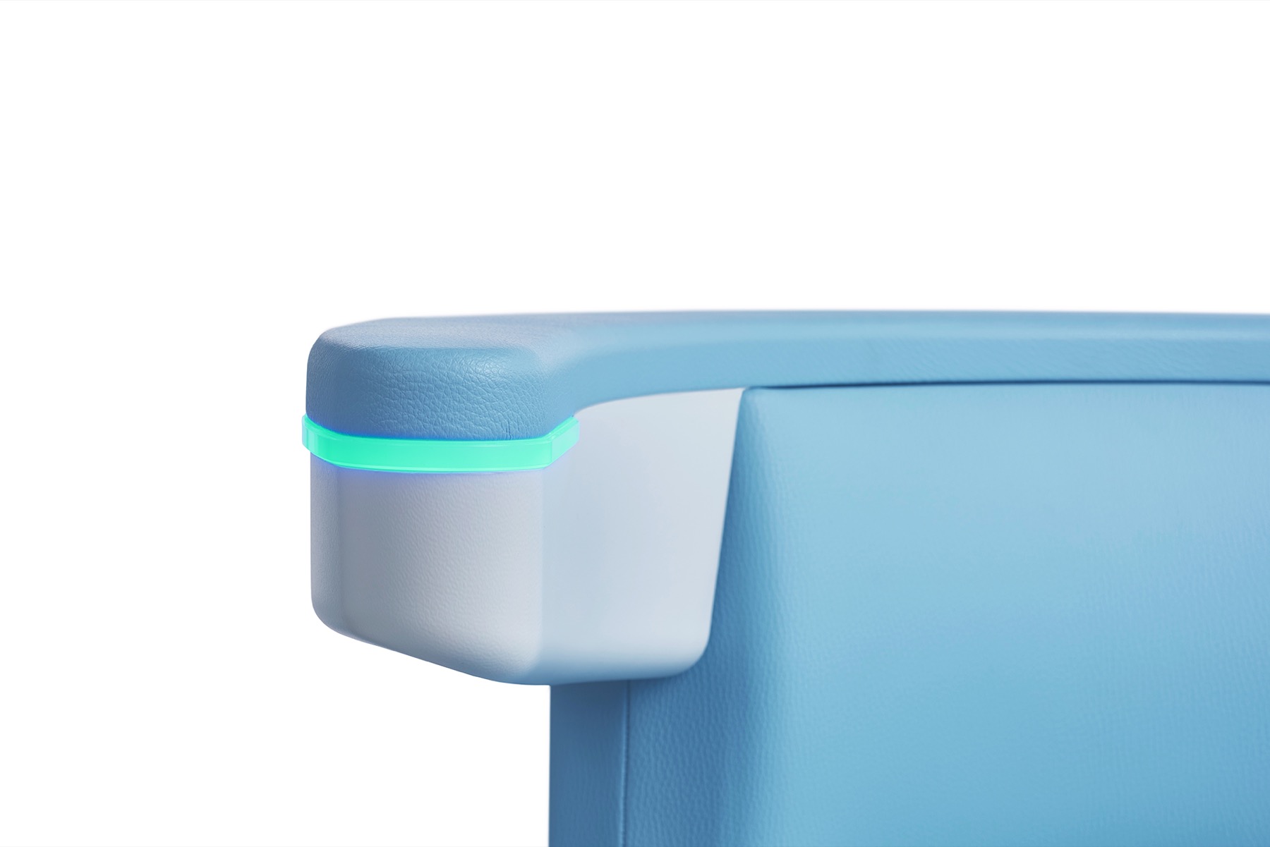 Illuminated detail of the Emsella treatment chair