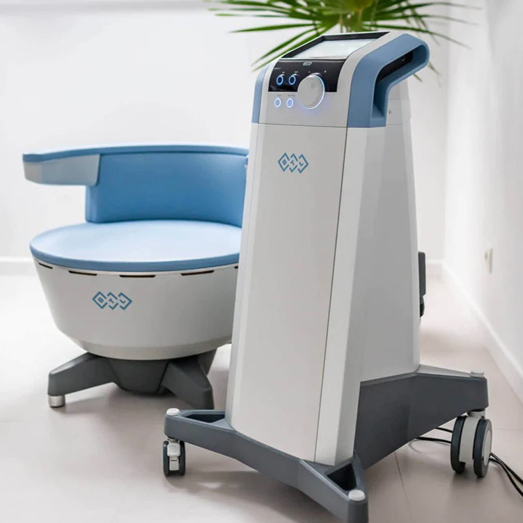 The Emsella treatment chair and control system
