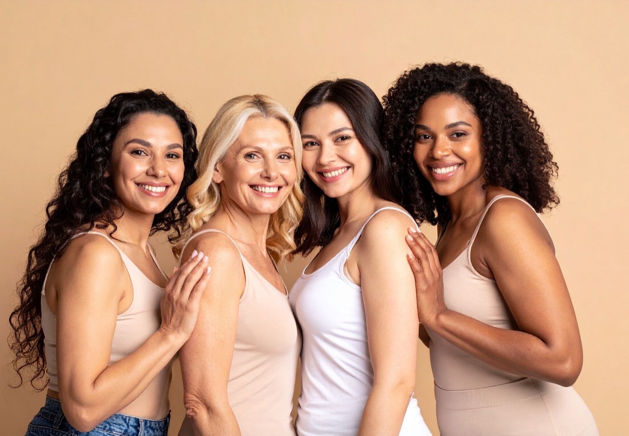 A diverse group of women representing feminine wellness across life stages